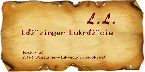 Lézinger Lukrécia névjegykártya