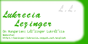 lukrecia lezinger business card